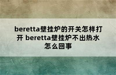 beretta壁挂炉的开关怎样打开 beretta壁挂炉不出热水怎么回事